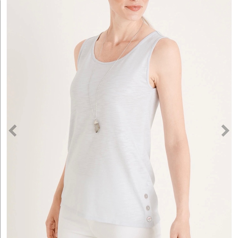 Light silver shimmer tank, new, Size L (12-14)